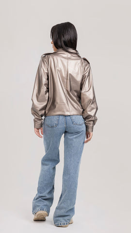 Oversized Metallic Jacket