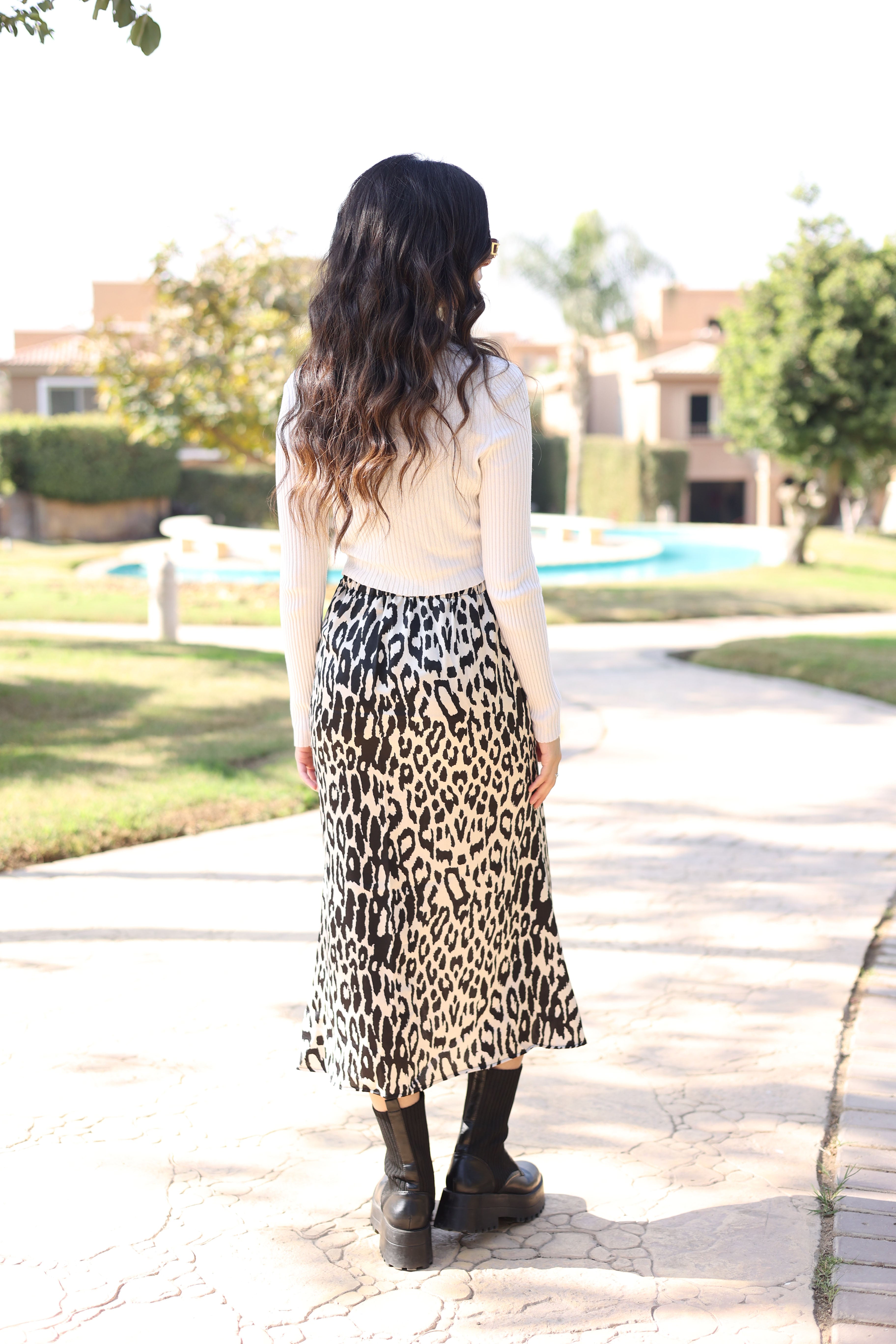 Satin Skirt Animal Print Skirt Style Animal Print Skirt Outfit