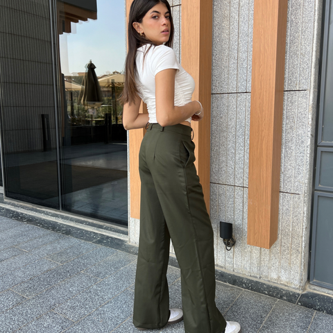 Olive Green Suit Pants