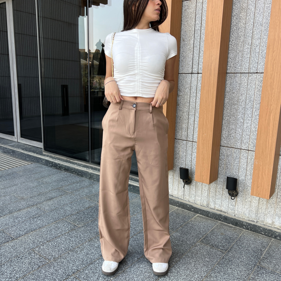 Beige Suit Pants