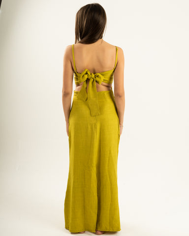 Yellow Green Cutout Dress