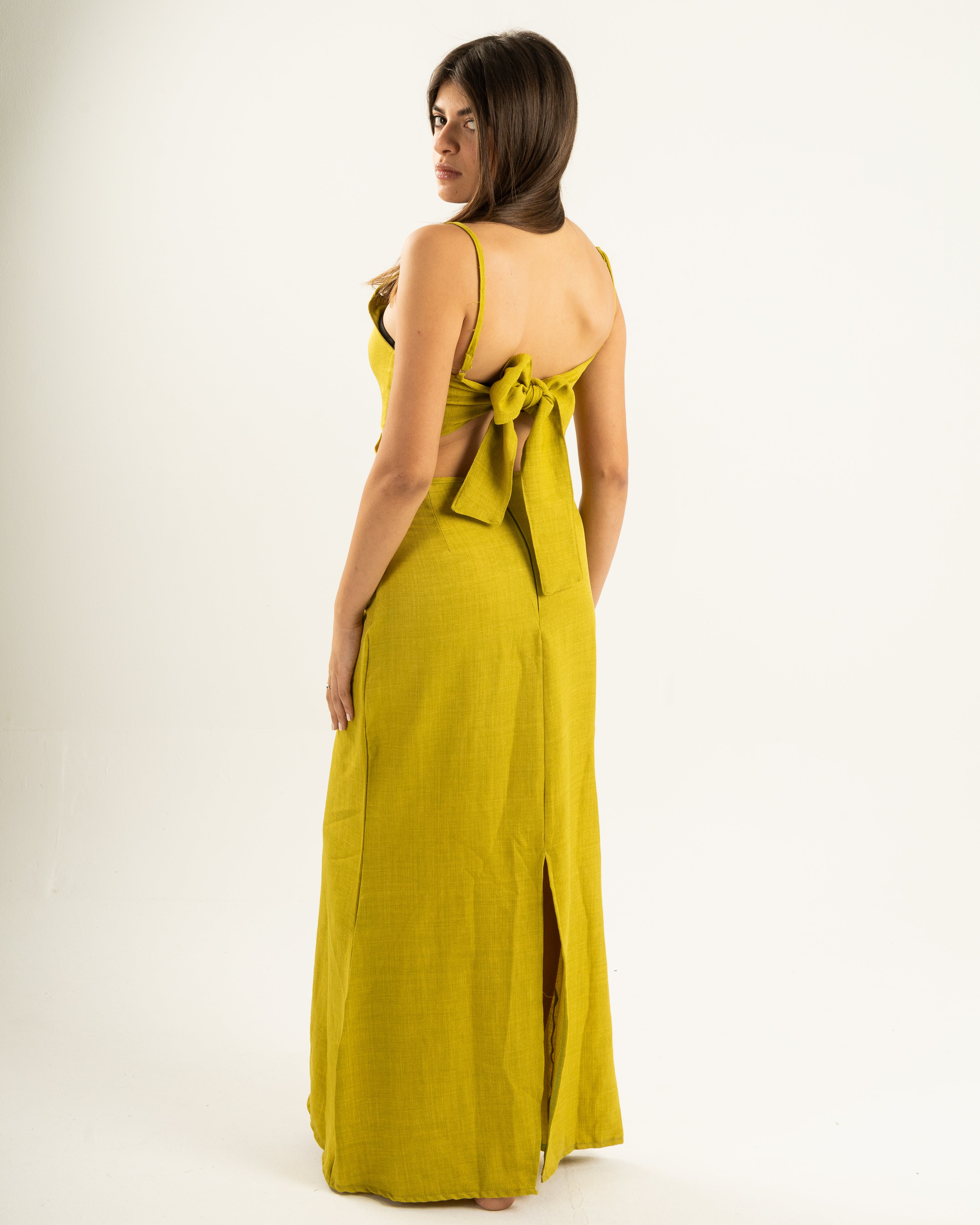 Yellow Green Cutout Dress