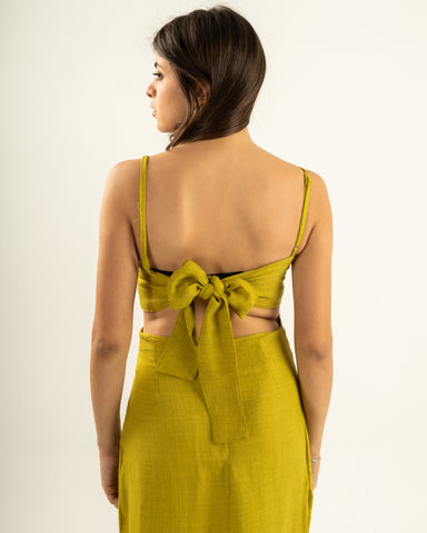 Yellow Green Cutout Dress