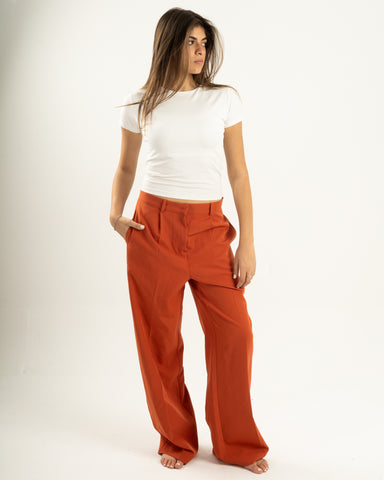 Rust Orange Suit Pants