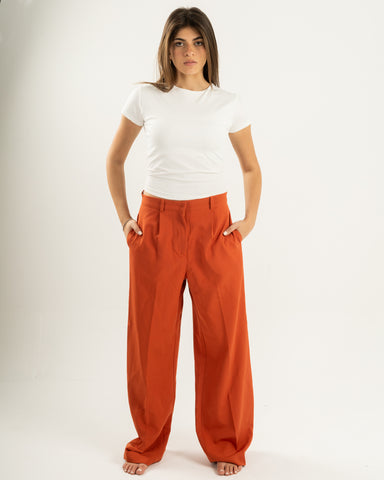 Rust Orange Suit Pants