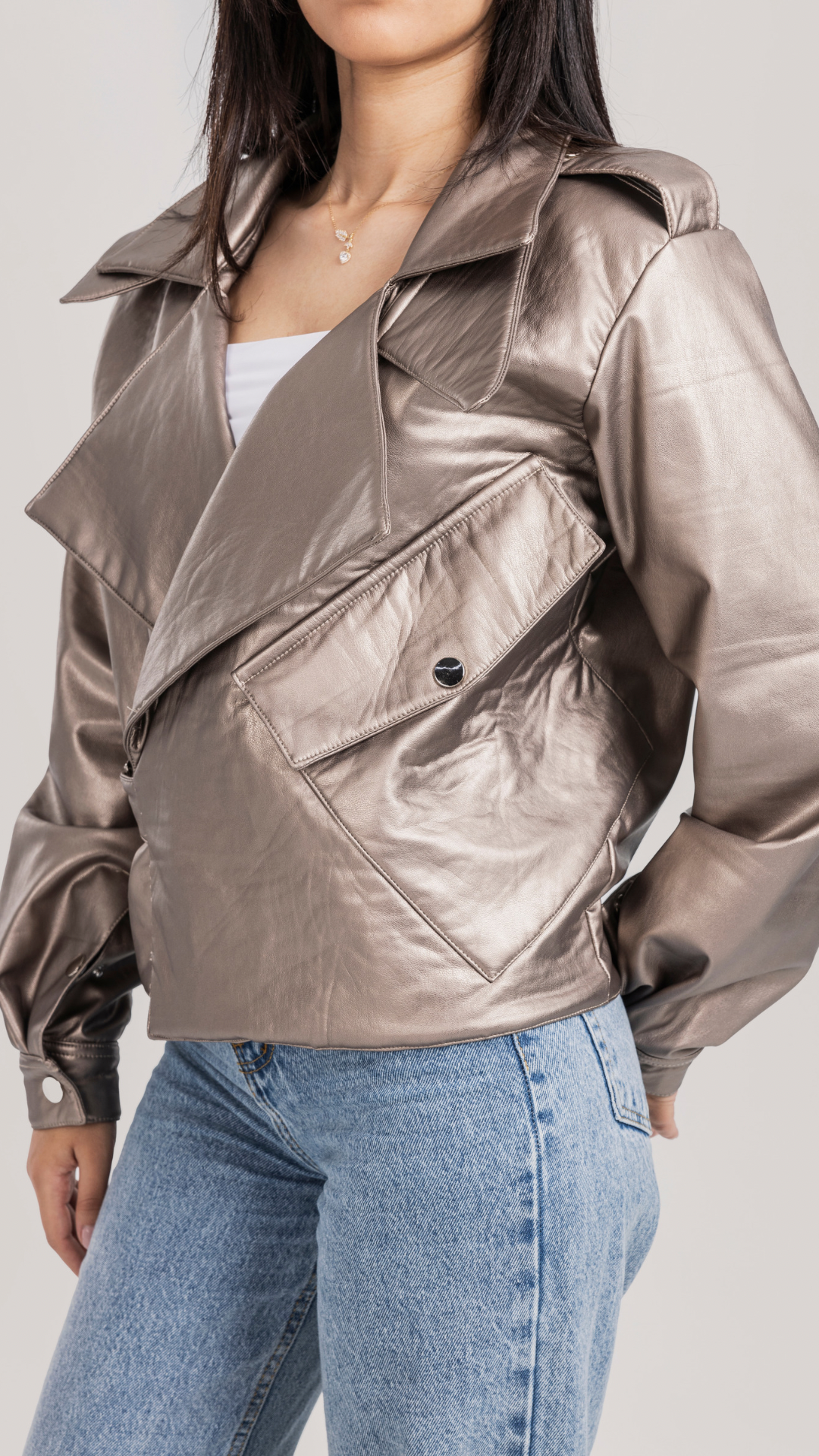 Oversized Metallic Jacket