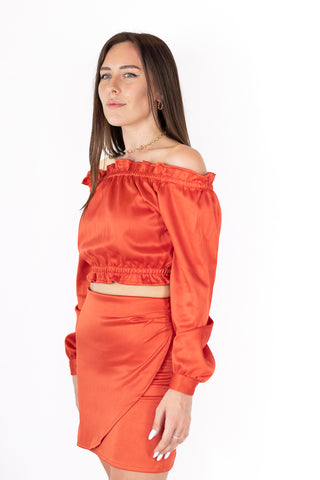 Orange Ruffles Co-ord Set