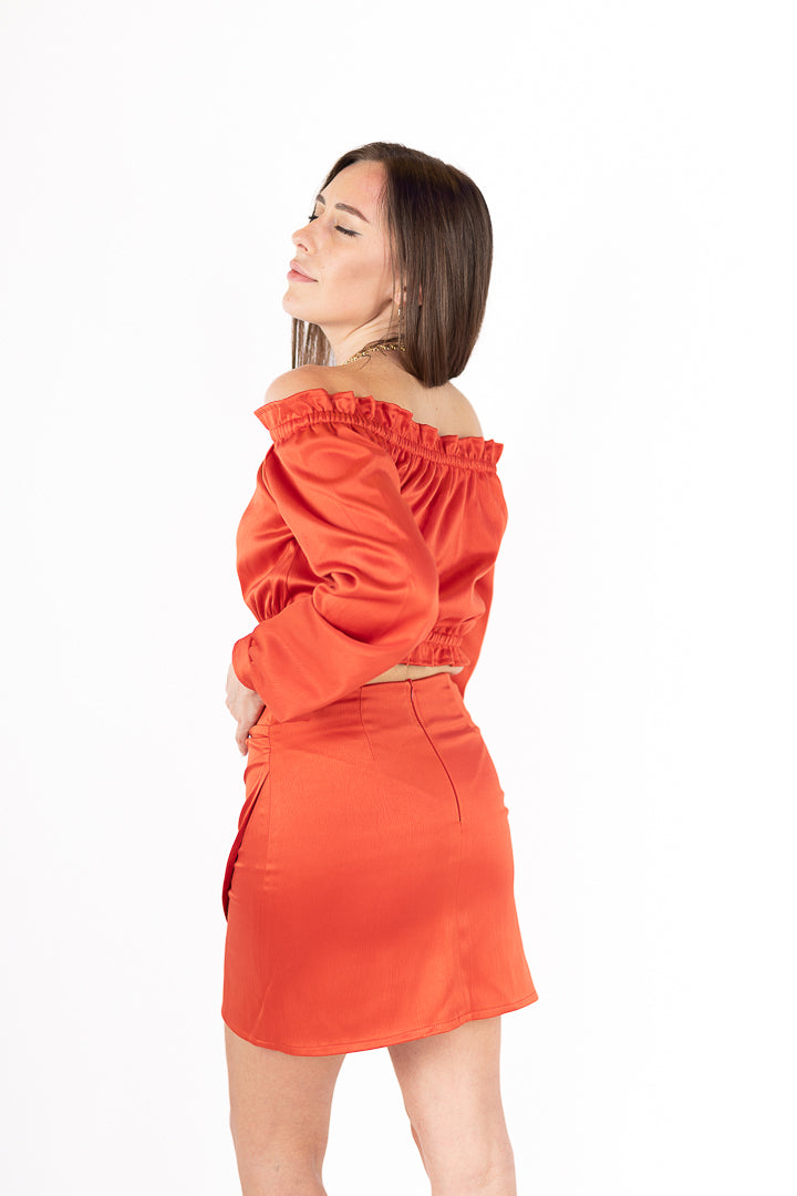 Orange Ruffles Co-ord Set